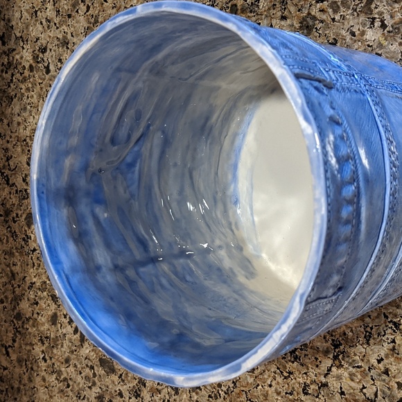 Vintage 1977 Sittre Ceramic Jean/Denim Large Canister Country Cottage Core - Picture 8 of 12